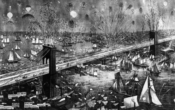 Ватрометни приказ преко моста Бруклин