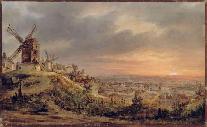 Поглед на Париз који је насликао Лоуис Дагуерре око 1830. године