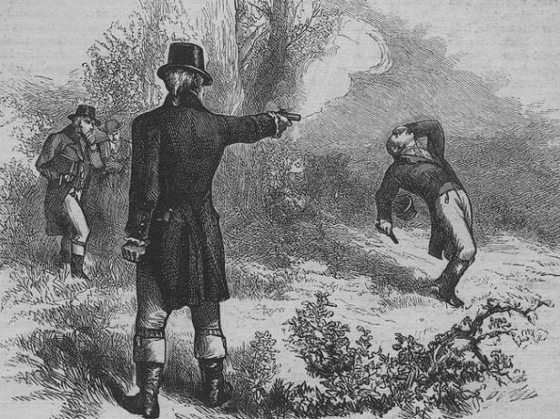 Потпредседник Аарон Бур убио је бившег министра финансија Александра Хамилтона у дуелу 11. јула 1804.